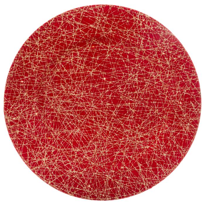 lignes-charger-plate-red-and-gold-33-cm