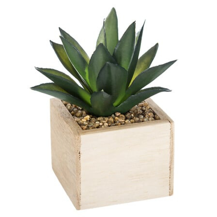 atmosphera-artifical-chic-green-plant-with-wooden-pot-h14cm