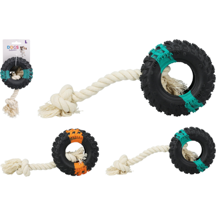 tyre-and-rope-dog-toy-assorted