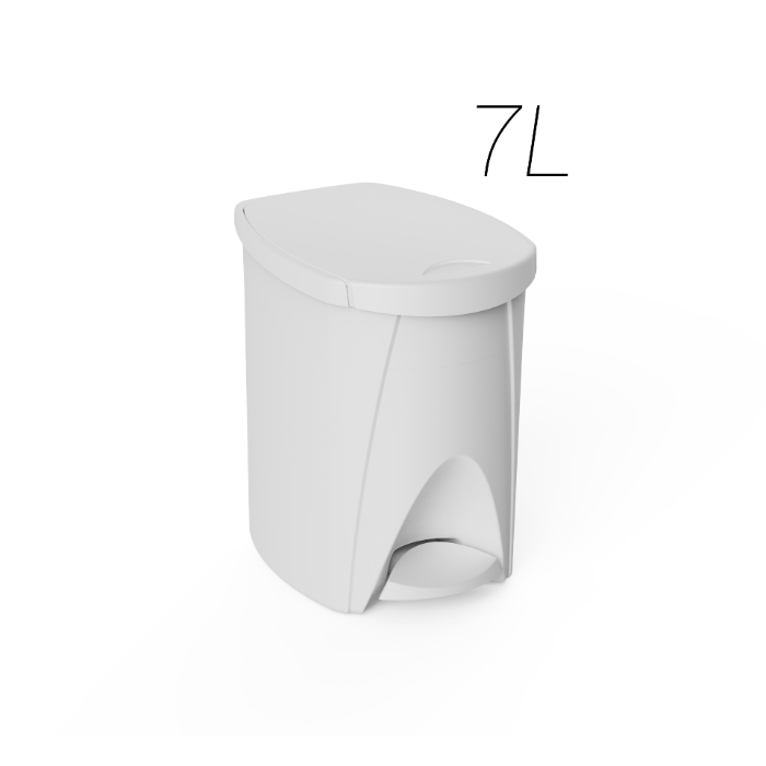 plastiken-pedal-bin-7l-white
