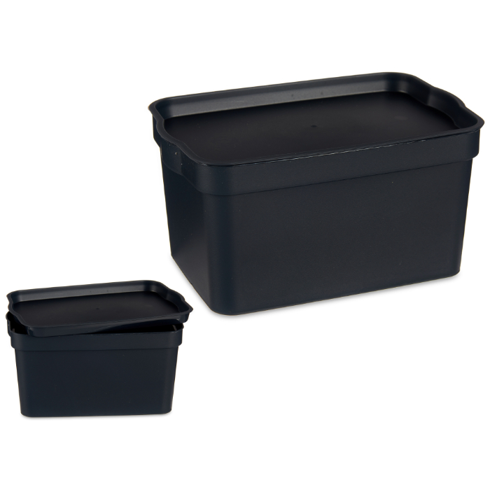 anthracite-plastic-storage-box-with-cover-2-3l