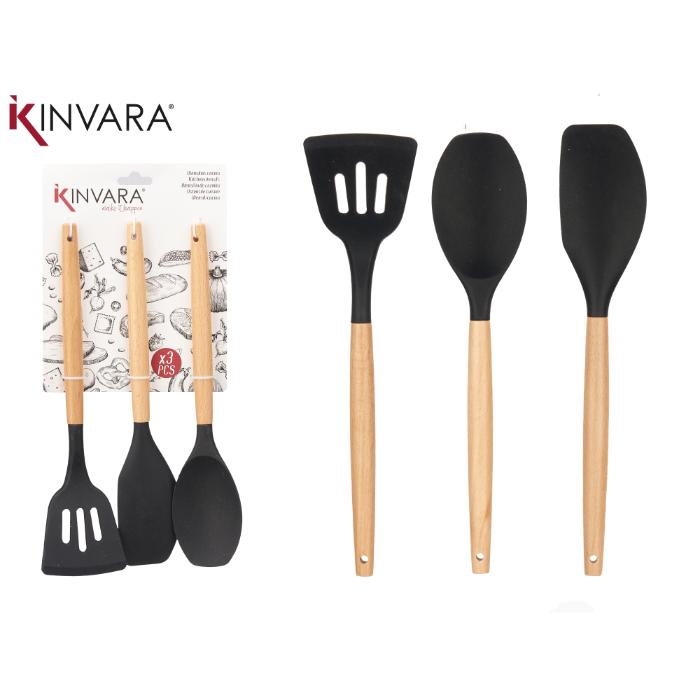 set-3-pcs-black-wooden-silicone-kitchen-shovels