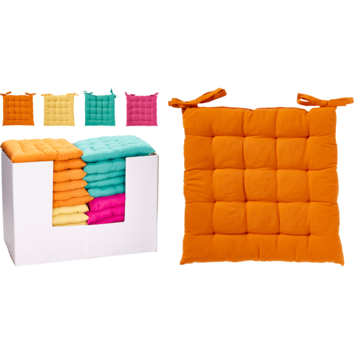 quilted-chair-cushion-with-ties-40-x-40-cm-assorted-colours