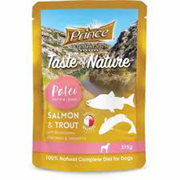 prince-taste-of-nature-wet-dog-food-pouch-with-salmon-trout-and-linseed-oil-375g